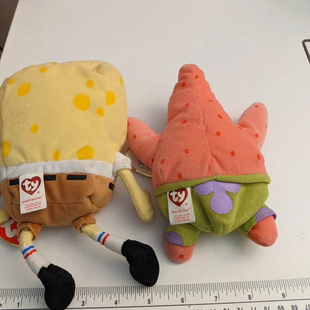 VTG Sponge Bob Square Pants and Patrick Star with tags, 2 Ty Beanie Babies - Picture 10 of 15